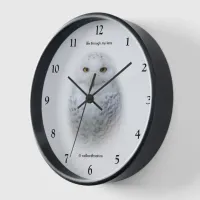 Beautiful, Dreamy and Serene Snowy Owl Clock