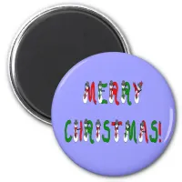 Merry Christmas Snowman Font Magnet