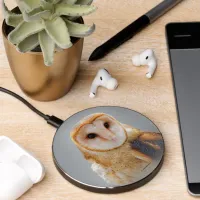 A Serene and Beautiful Barn Owl Wireless Charger