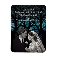 Wedding Couple made of paper on blue tree of life Magnet