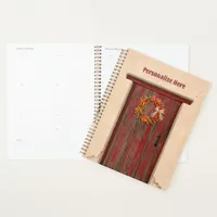 Southwest Chile Wreath on Rustic Red Wood Door Planner