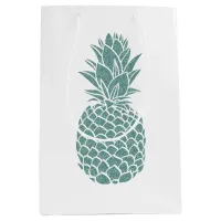 Girly Teal Glitter Pineapple Medium Gift Bag