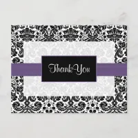 purple damask ThankYou Cards