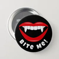 Funny Halloween Vampire Fangs Bite Me Button