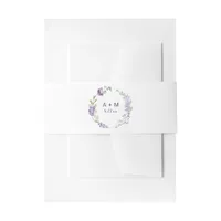 Wedding Purple Lavender Floral Boho Invitation Invitation Belly Band