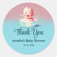 Baby in a Tub | Baby Shower Classic Round Sticker