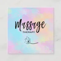 *~* Massage Therapist Massage Therapy Floral Square Business Card