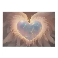 *~*~  Heart Angel Peach Wings  AP78 Opal Faux Canvas Print