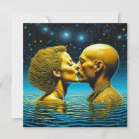 Romantic Kiss Mystical Ethereal Art Card