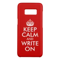 Red Keep Calm and Write On Case-Mate Samsung Galaxy S8 Case