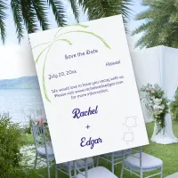 Simple Tropical Save the Date Flat Card