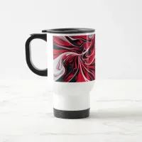 Bold Red, Black & White Marble | Travel Mug