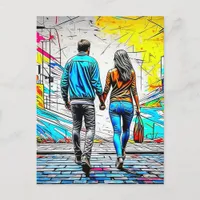 Couple Holding Hands |Missing You Postcard