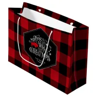 Wild Wonderful Christmas Red Buffalo Plaid ID604 Large Gift Bag