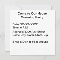 Housewarming Party with Your Photo on Front Invitation