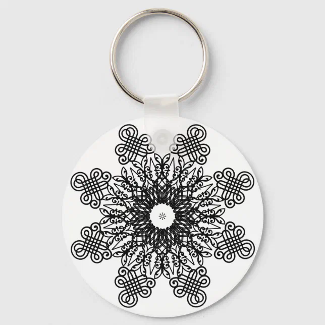 Motif de dentelle noire 2 keychain