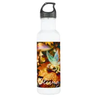 Cute Little Whimsical Fairy Sleeping Blank Stainless Steel Water Bottle