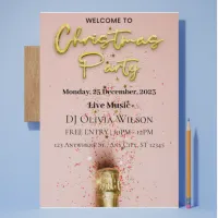 Pink Exciting Christmas Party Invitation