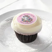 Personalized Pink Unicorn Girl's Birthday Edible Frosting Rounds