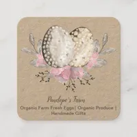 Eggs Boho Watercolor Square Business Card