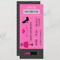 Glam Fashion Show Party Night Girl's Ticket Invitation