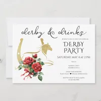 Modern Derby & Drinks Party Race Horse Equestrian Invitation