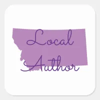 Custom Colors Montana Local Author Square Sticker