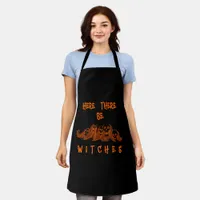 Here There Be Witches Halloween Apron