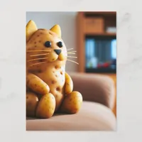 Funny Couch Potato Cat Pun Postcard