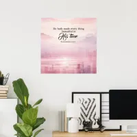 "He Made Everything Beautiful Watercolor" Sunset Poster