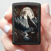 Wolf's Moonlit Howl Zippo Lighter