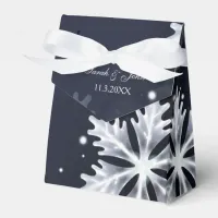 navy and silver watercolor flowers wedding favor boxes