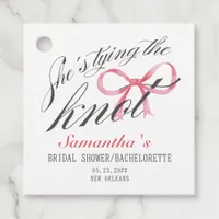 She's Tying the Knot Bow Coquette Bridal Shower Favor Tags