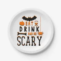 eat drink and be scary halloween paper plates