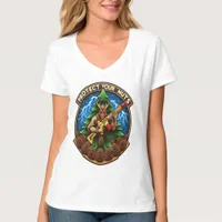 Fierce Cartoon Squirrel Defending Pine Cones  T-Shirt