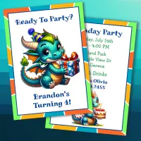 Dragon Themed Boy's Birthday Party Invitation