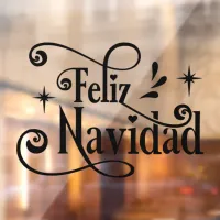 Feliz Navidad Spanish Merry Christmas Typography Window Cling