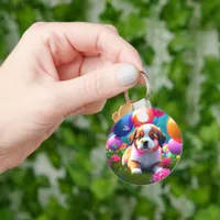 Cute puppy with balloons - sweet  keychain