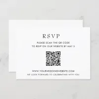 Simple Elegant Modern White QR CODE RSVP Card