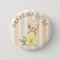 Grandma to be Vintage Baby Boy Graphics Button