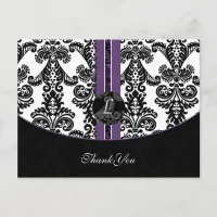 purple damask ThankYou Cards