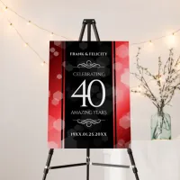 Elegant 40th Ruby Wedding Anniversary Celebration Foam Board