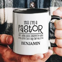 Yes I'm A Pastor Funny Religious Custom Name Mug