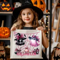 Pink and Black Coquette Halloween Tote Bag