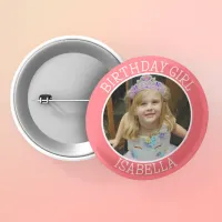 Personalized Birthday Girl | Name and Photo Button