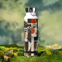 Abstract Women Faces Artistic Illustration  Water Bottle