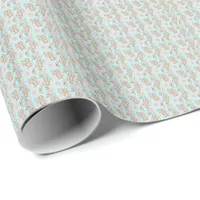 Adorable Baby Rabbits Blue Wrapping Paper