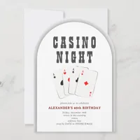 Vegas Casino Blackjack Poker Night Black Party Invitation