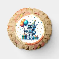 Pixel Art Robot in Orange and Teal Birthday  Reese's Peanut Butter Cups