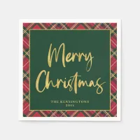 Gold Foil Script Merry Christmas Holiday Party Napkins